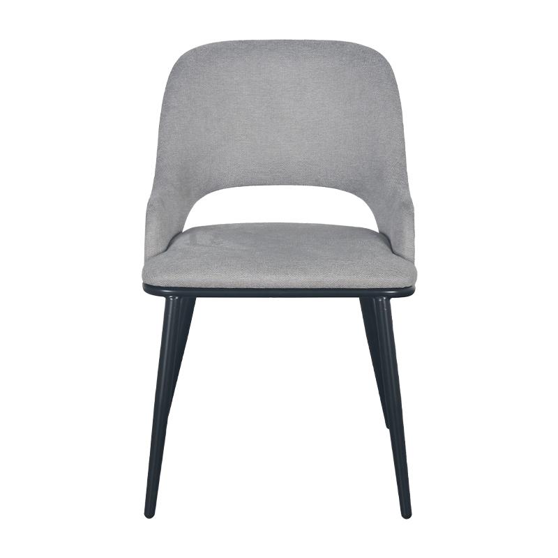 ΚΑΡΕΚΛΑ ΤΡΑΠΕΖΑΡΙΑΣ 1607 ΓΚΡΙ ΥΦΑΣΜΑ ΜΕ ΜΑΥΡΑ ΜΕΤΑΛΛΙΚΑ ΠΟΔΙΑ 48x59x77εκ - Image 3