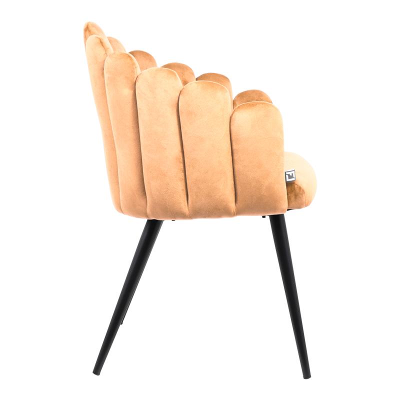 ΚΑΡΕΚΛΑ ΤΡΑΠΕΖΑΡΙΑΣ 1937 ΚΙΤΡΙΝΟ ΧΡΩΜΑ ΚΑΘΙΣΜΑΤΟΣ ΜΕ ΜΕΤΑΛΛΙΚΑ ΠΟΔΙΑ 64x60x84εκ - Image 3