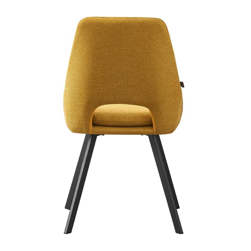 ΚΑΡΕΚΛΑ ΤΡΑΠΕΖΑΡΙΑΣ FL5174 ΜΕ ΜΕΤΑΛΛΙΚΑ ΠΟΔΙΑ ΚΑΙ ΚΙΤΡΙΝΟ ΧΡΩΜΑ ΥΦΑΣΜΑΤΟΣ 56x48x85εκ - Image 4