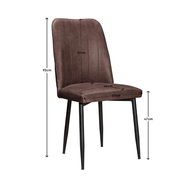 ΚΑΡΕΚΛΑ ΤΡΑΠΕΖΑΡΙΑΣ Erieta ΚΑΦΕ ΥΦΑΣΜΑ ΜΕ ΜΑΥΡΑ ΠΟΔΙΑ 47x50x92εκ - Image 3