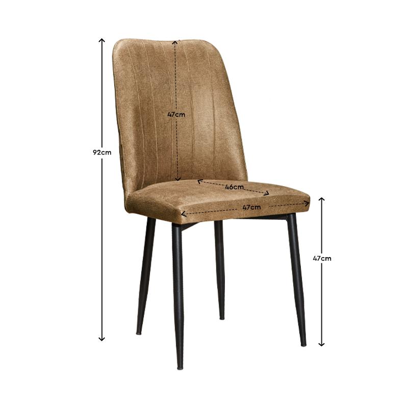 ΚΑΡΕΚΛΑ ΤΡΑΠΕΖΑΡΙΑΣ Erieta ΜΠΕΖ ΥΦΑΣΜΑ ΜΕ ΜΑΥΡΑ ΠΟΔΙΑ 47x50x92εκ - Image 3