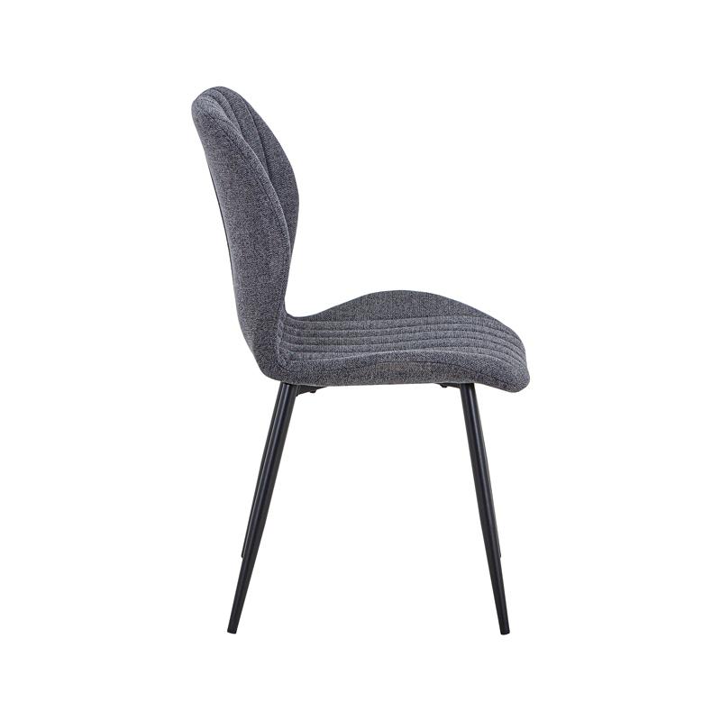 ΚΑΡΕΚΛΑ ΤΡΑΠΕΖΑΡΙΑΣ FL089 ΓΚΡΙ ΥΦΑΣΜΑ ΜΕ ΜΑΥΡΑ ΜΕΤΑΛΛΙΚΑ ΠΟΔΙΑ 47x55x87εκ - Image 3