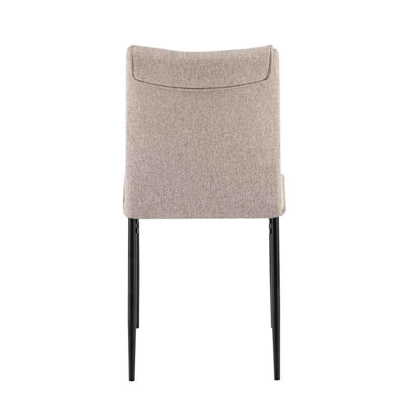 ΚΑΡΕΚΛΑ ΤΡΑΠΕΖΑΡΙΑΣ FL25414 ΜΠΕΖ-ΚΑΦΕ ΧΡΩΜΑ ΥΦΑΣΜΑ ΜΕ ΜΑΥΡΑ ΜΕΤΑΛΛΙΚΑ ΠΟΔΙΑ 44x60x86εκ - Image 3