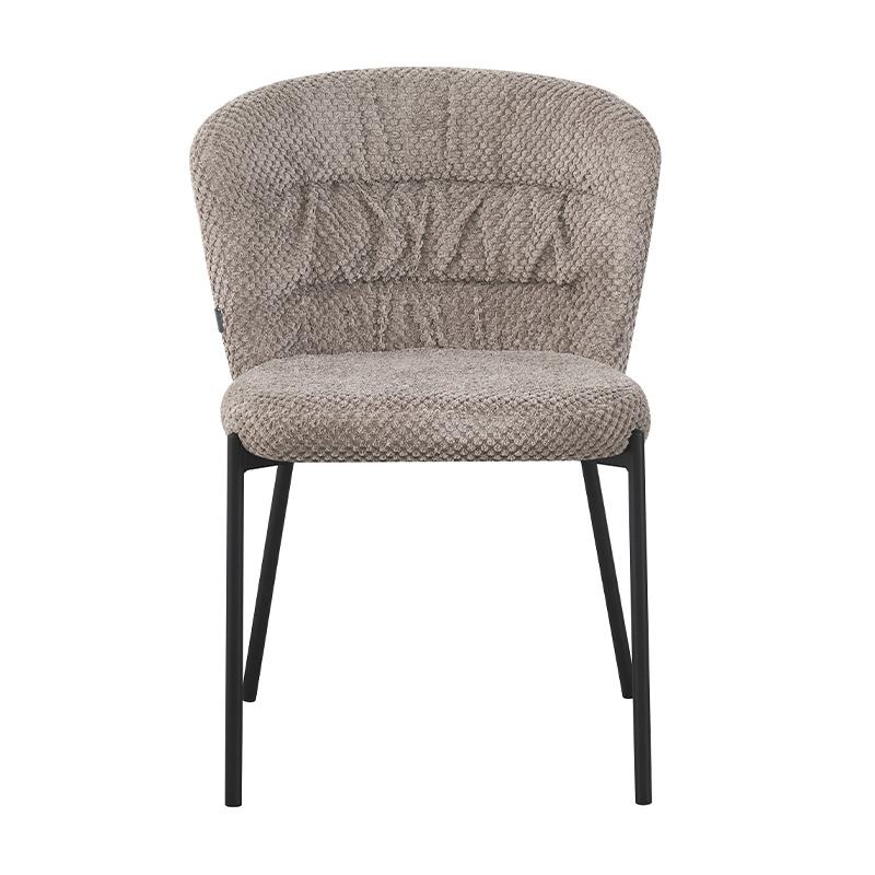 ΚΑΡΕΚΛΑ ΤΡΑΠΕΖΑΡΙΑΣ FL77 ΜΕ ΜΕΤΑΛΛΙΚΑ ΠΟΔΙΑ ΚΑΙ ΚΑΦΕ ΧΡΩΜΑ ΥΦΑΣΜΑΤΟΣ 59x55x79εκ - Image 3