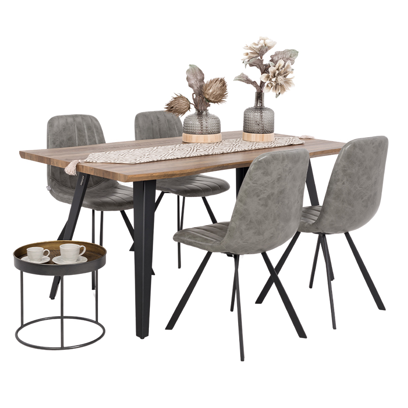 ΚΑΡΕΚΛΑ ΤΡΑΠΕΖΑΡΙΑΣ FL4975 ΓΚΡΙ ΤΕΧΝΟΔΕΡΜΑ 45x45x90εκ - Image 4