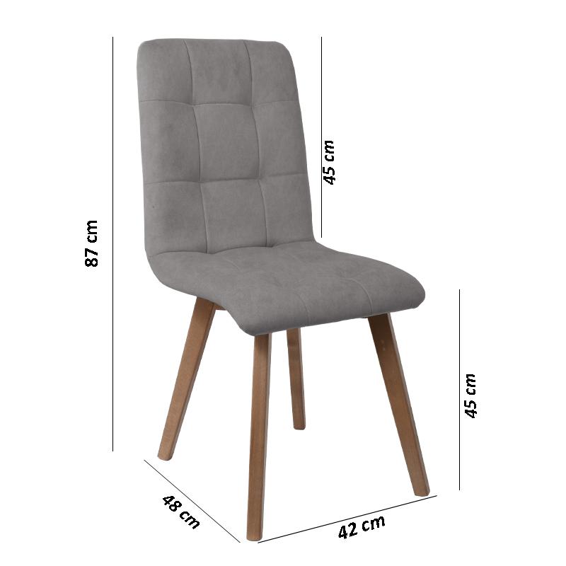 ΚΑΡΕΚΛΑ ΤΡΑΠΕΖΑΡΙΑΣ NEW T-17 ΓΚΡΙ ME GREY ΠΟΔΙΑ 42x48x87εκ - Image 5