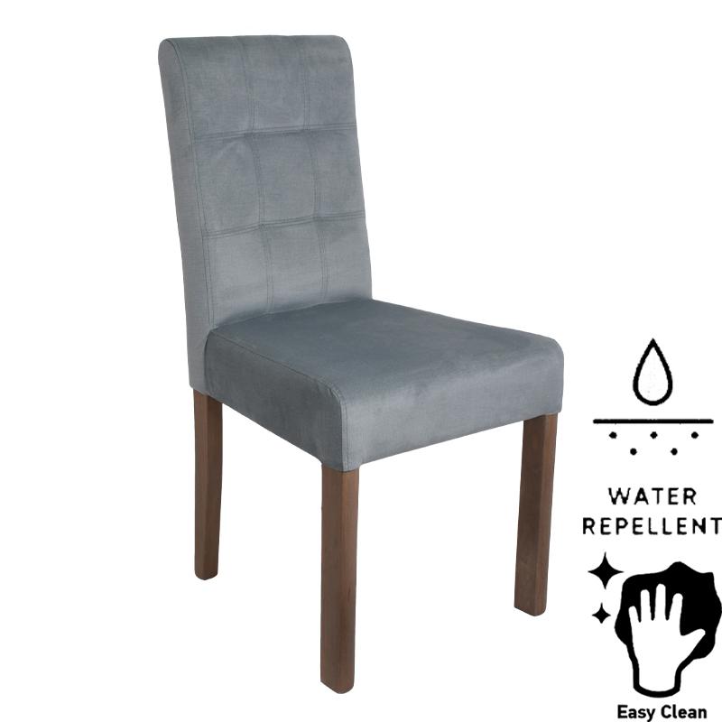 ΚΑΡΕΚΛΑ ΤΡΑΠΕΖΑΡΙΑΣ Τ-12 Domenic MINT ΥΦΑΣΜΑ GREY OAK ΠΟΔΙΑ 45x45x90εκ - Image 4