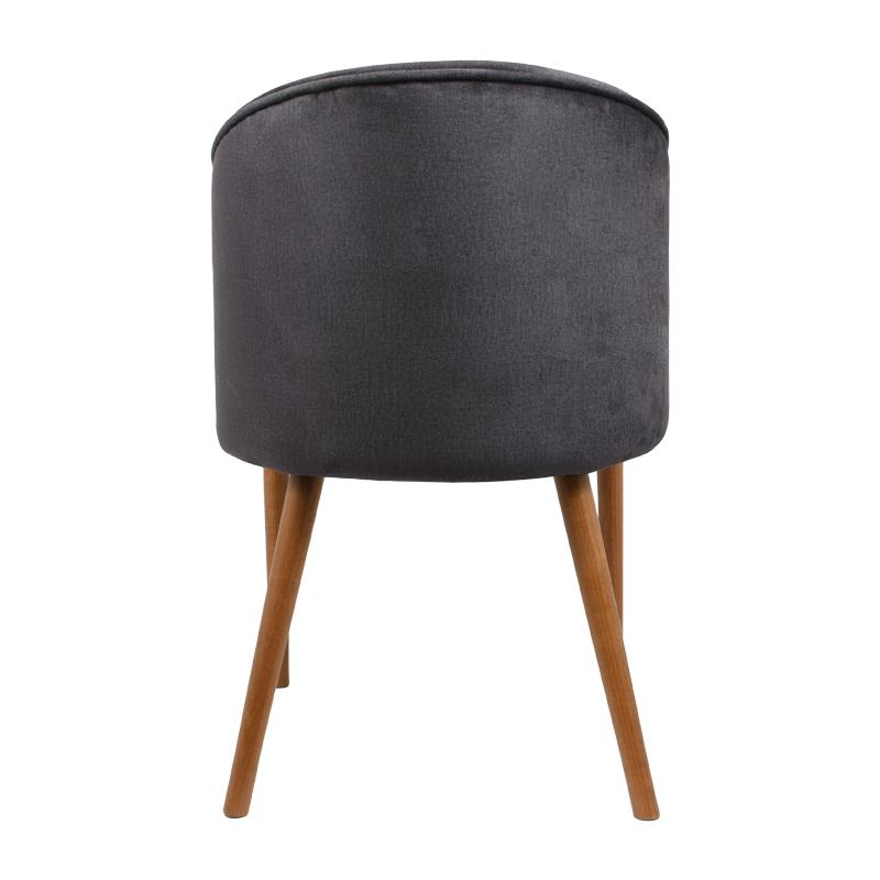 ΚΑΡΕΚΛΑ ΤΡΑΠΕΖΑΡΙΑΣ Τ-8 LUX ΓΚΡΙ ΥΦΑΣΜΑ ΜΕ GOLDEN SAND ΠΟΔΙΑ 57x54x81εκ - Image 4