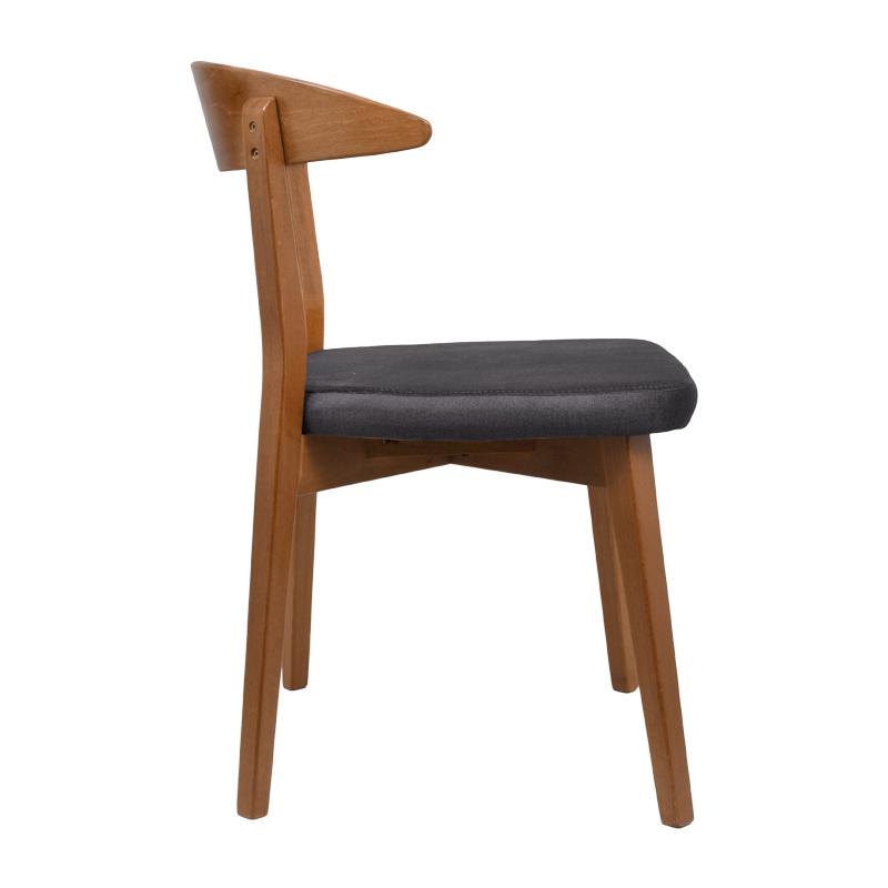 ΚΑΡΕΚΛΑ ΤΡΑΠΕΖΑΡΙΑΣ Τ-9 LUX ΓΚΡΙ ΥΦΑΣΜΑ ΜΕ GOLDEN SAND ΠΟΔΙΑ 49x54x78εκ - Image 3