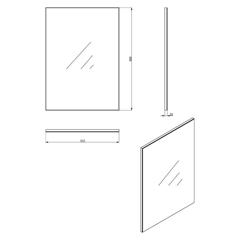 ΚΑΘΡΕΦΤΗΣ ΓΙΑ ΕΠΙΠΛΟ ΧΩΛ VALENCIA OG ARTISAN OAK 57x2x80εκ - Image 5