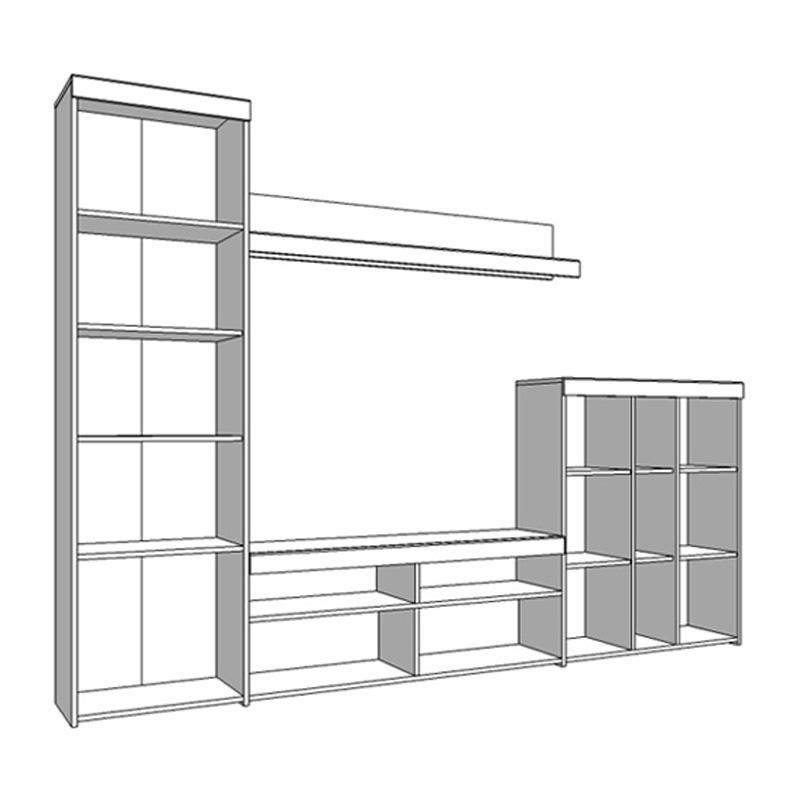 ΚΕΝΤΡΟ ΨΥΧΑΓΩΓΙΑΣ-ΣΥΝΘΕΣΗ Arno Grey Oak-White Oak 262x35x195εκ - Image 5