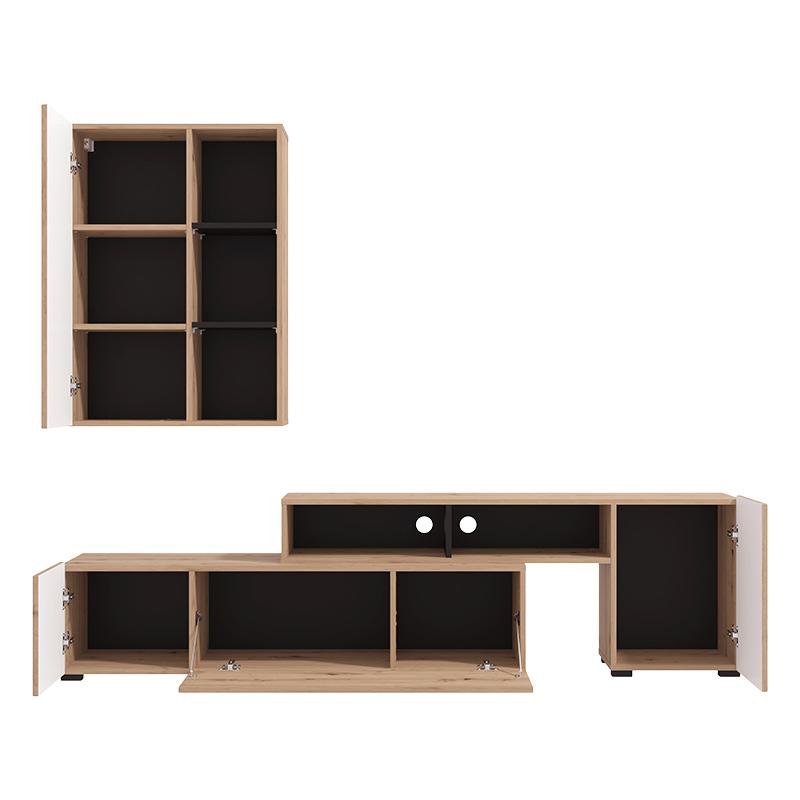 ΚΕΝΤΡΟ ΨΥΧΑΓΩΓΙΑΣ-ΣΥΝΘΕΣΗ BALOS ARTISAN OAK-ΜΑΥΡΟ 199x42x163εκ - Image 4