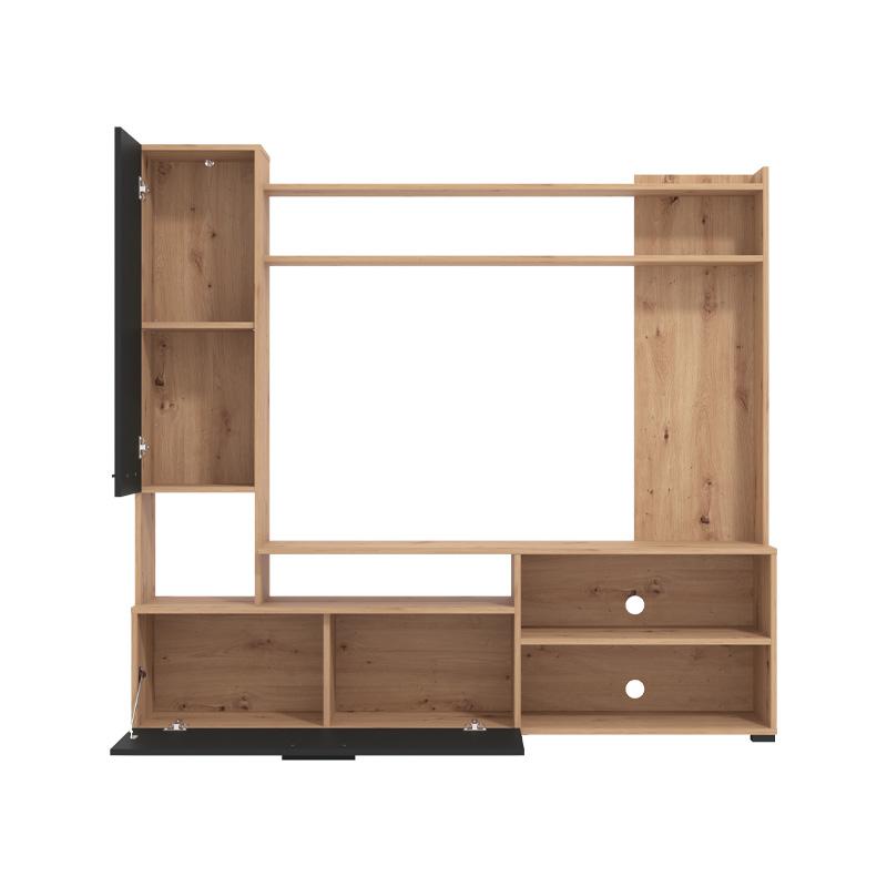 ΚΕΝΤΡΟ ΨΥΧΑΓΩΓΙΑΣ-ΣΥΝΘΕΣΗ BRAGA ARTISAN OAK-ΜΑΥΡΟ 168x35x157εκ - Image 4