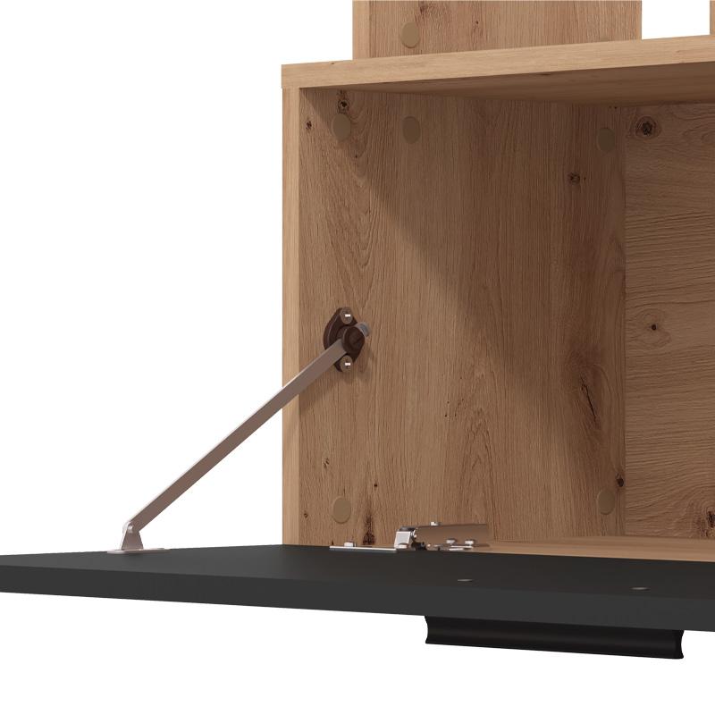 ΚΕΝΤΡΟ ΨΥΧΑΓΩΓΙΑΣ-ΣΥΝΘΕΣΗ BRAGA ARTISAN OAK-ΜΑΥΡΟ 168x35x157εκ - Image 5