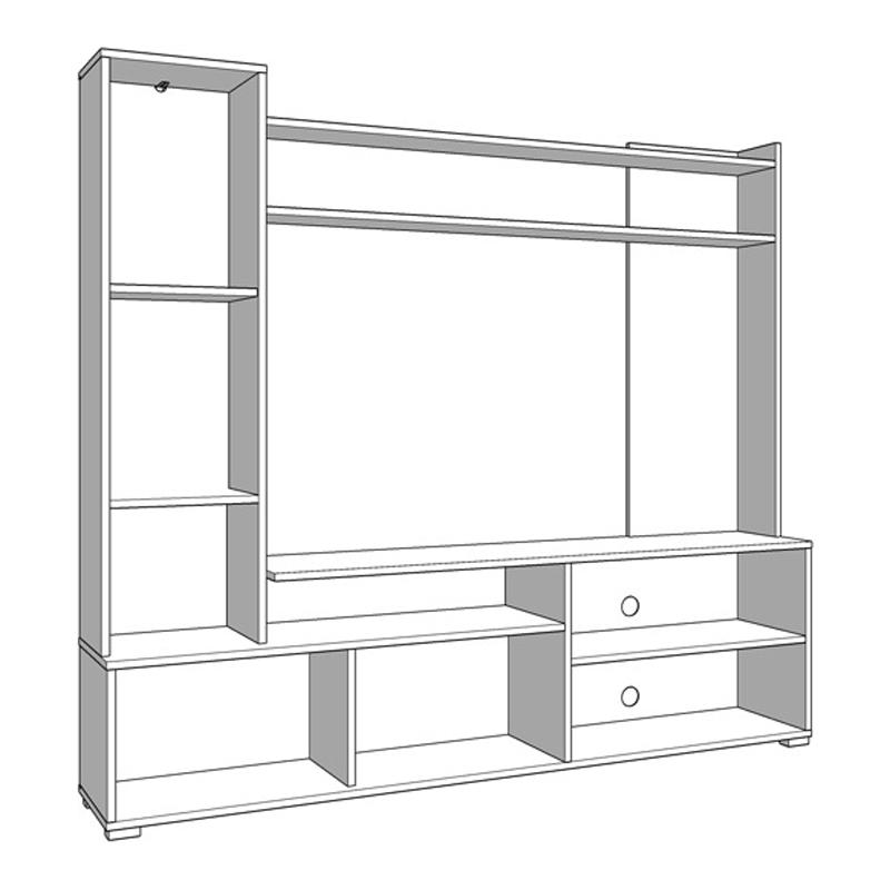 ΚΕΝΤΡΟ ΨΥΧΑΓΩΓΙΑΣ-ΣΥΝΘΕΣΗ BRAGA ARTISAN OAK-ΜΑΥΡΟ 168x35x157εκ - Image 6