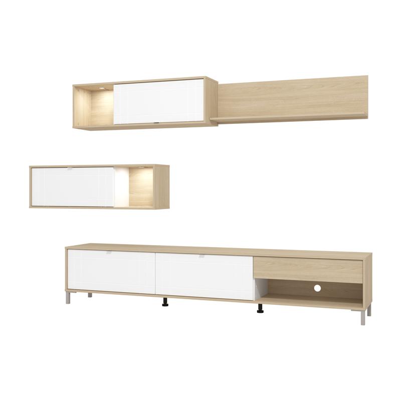 ΚΕΝΤΡΟ ΨΥΧΑΓΩΓΙΑΣ-ΣΥΝΘΕΣΗ CAMBRIDGE ΛΕΥΚΟ-OAK 234x40x197εκ - Image 6