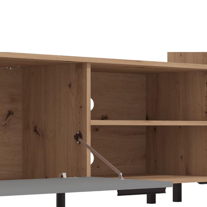 ΚΕΝΤΡΟ ΨΥΧΑΓΩΓΙΑΣ-ΣΥΝΘΕΣΗ CANTAL ARTISAN OAK-ΓΚΡΙ ΓΡΑΦΙΤΗΣ 279x38x192,5εκ - Image 6