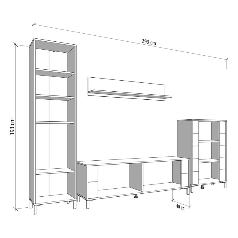 ΚΕΝΤΡΟ ΨΥΧΑΓΩΓΙΑΣ-ΣΥΝΘΕΣΗ DURHAM AH ARTISAN OAK 299x40x193εκ - Image 7