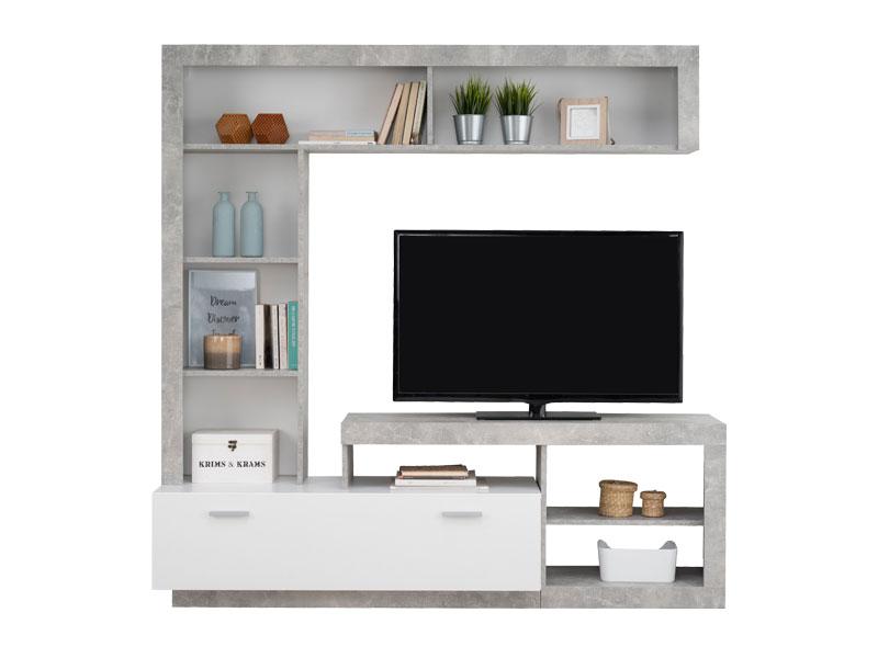 ΚΕΝΤΡΟ ΨΥΧΑΓΩΓΙΑΣ-ΣΥΝΘΕΣΗ GLEN ΛΕΥΚΟ-ΓΚΡΙ CONCRETE 170x41x170εκ - Image 3