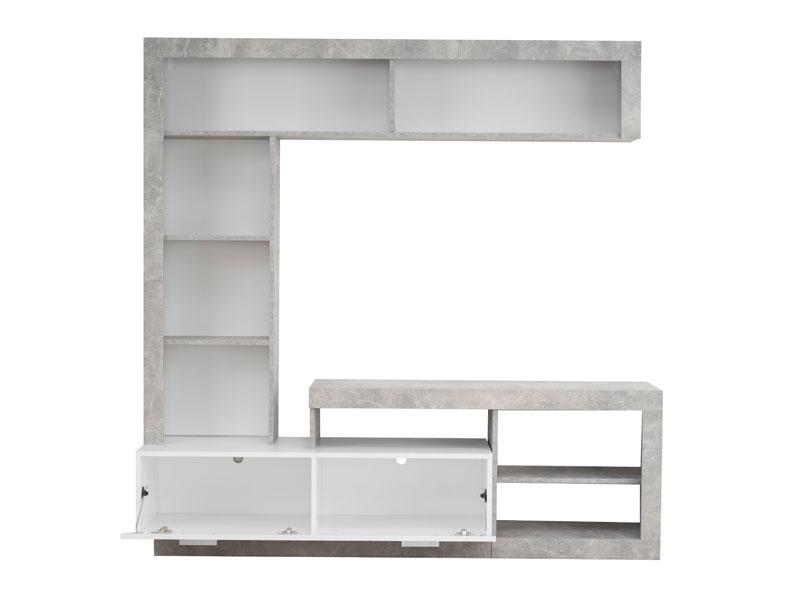 ΚΕΝΤΡΟ ΨΥΧΑΓΩΓΙΑΣ-ΣΥΝΘΕΣΗ GLEN ΛΕΥΚΟ-ΓΚΡΙ CONCRETE 170x41x170εκ - Image 4