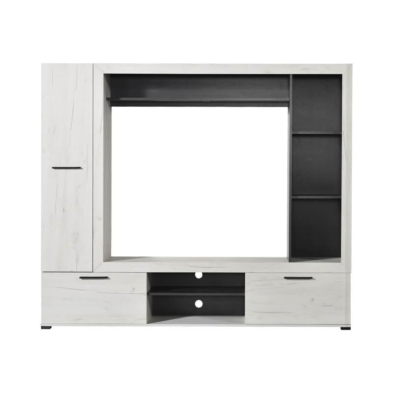 ΚΕΝΤΡΟ ΨΥΧΑΓΩΓΙΑΣ-ΣΥΝΘΕΣΗ LORCA WHITE OAK / ΜΑΥΡΟ 195.5x35x171.5εκ - Image 3