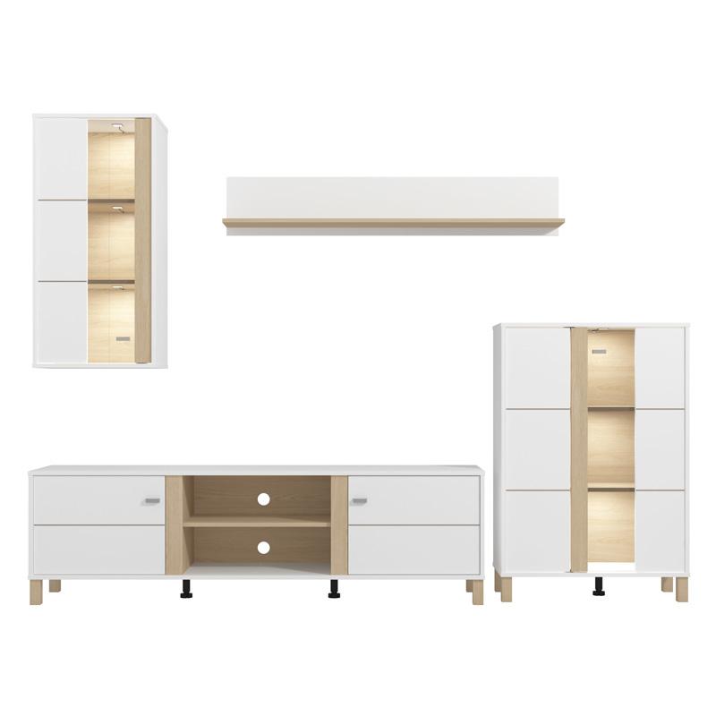 ΚΕΝΤΡΟ ΨΥΧΑΓΩΓΙΑΣ-ΣΥΝΘΕΣΗ PECKHAM ΛΕΥΚΟ-OAK 260x40x183εκ - Image 3