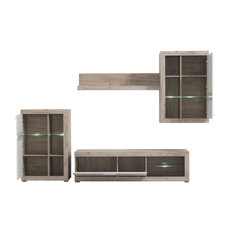 ΚΕΝΤΡΟ ΨΥΧΑΓΩΓΙΑΣ-ΣΥΝΘΕΣΗ ROSSO GREY OAK-ΛΕΥΚΗ ΛΑΚΑ 266x41x186εκ - Image 4