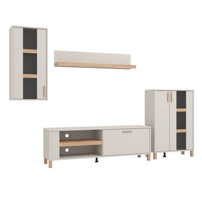 ΚΕΝΤΡΟ ΨΥΧΑΓΩΓΙΑΣ-ΣΥΝΘΕΣΗ SHEFFIELD CASMERE/ARTISAN OAK 289x40x181εκ - Image 3