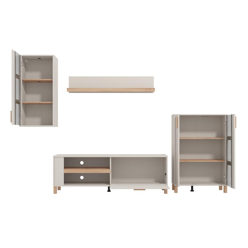 ΚΕΝΤΡΟ ΨΥΧΑΓΩΓΙΑΣ-ΣΥΝΘΕΣΗ SHEFFIELD CASMERE/ARTISAN OAK 289x40x181εκ - Image 4
