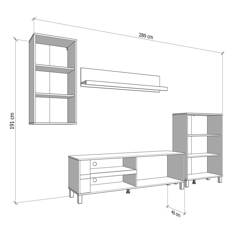 ΚΕΝΤΡΟ ΨΥΧΑΓΩΓΙΑΣ-ΣΥΝΘΕΣΗ SHEFFIELD CASMERE/ARTISAN OAK 289x40x181εκ - Image 6