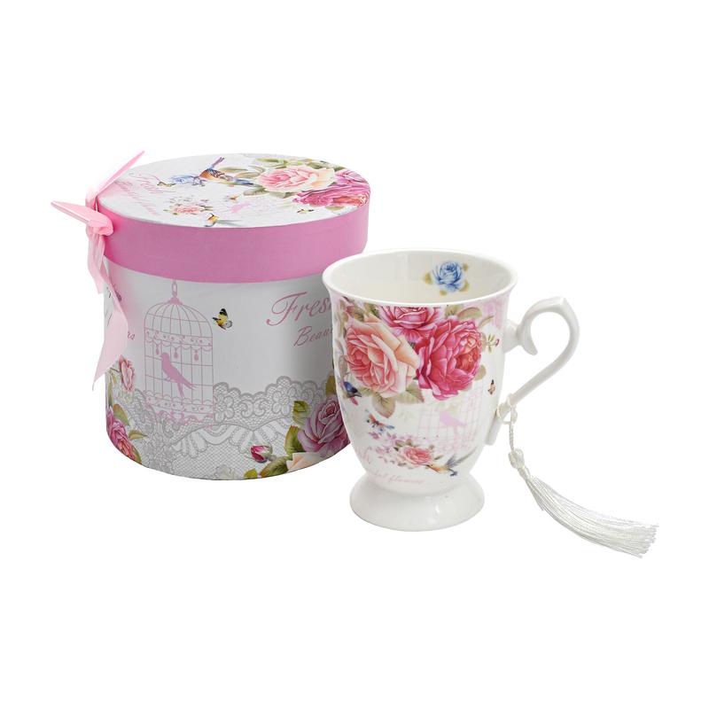 ΚΕΡΑΜΙΚΗ ΚΟΥΠΑ ΜΕ ΚΟΥΤΑΛΑΚΙ ΣΕ ΚΟΥΤΙ FL3088 FLORAL 12x11εκ