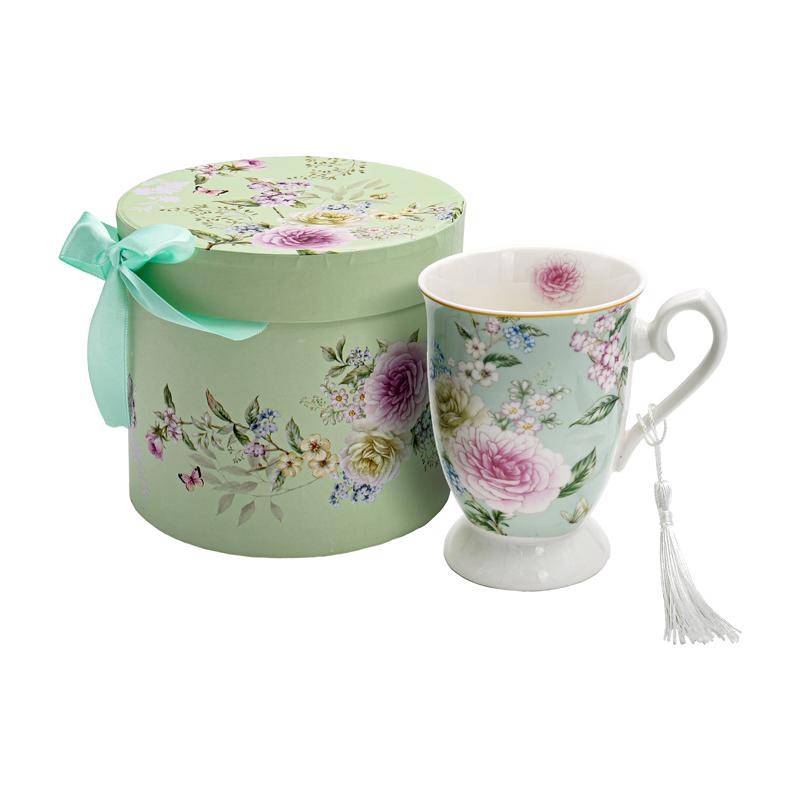 ΚΕΡΑΜΙΚΗ ΚΟΥΠΑ ΣΕ ΚΟΥΤΙ FL3088 FLORAL ΠΡΑΣΙΝΟ 12x11εκ