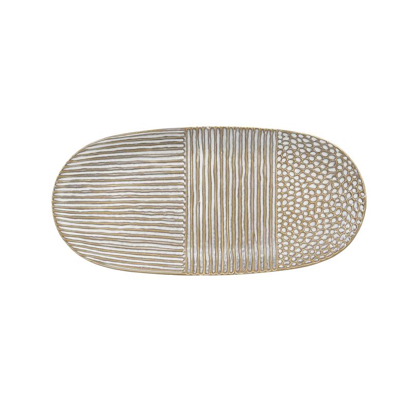 ΚΕΡΑΜΙΚΗ ΠΙΑΤΕΛΑ FL23759 ΜΠΕΖ-ΛΕΥΚΟ ΧΡΩΜΑ 39x18x4εκ