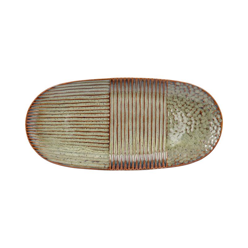 ΚΕΡΑΜΙΚΗ ΠΙΑΤΕΛΑ FL23759 ΠΡΑΣΙΝΟ-ΚΑΦΕ ΧΡΩΜΑ 39x18x4εκ