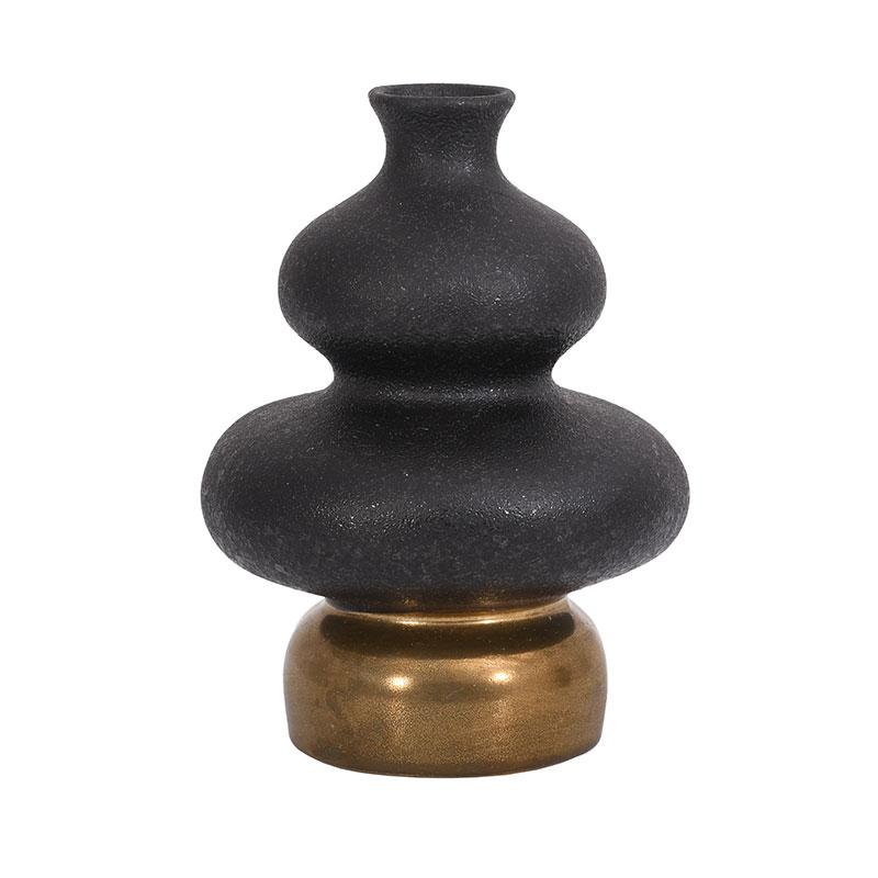 ΚΕΡΑΜΙΚΟ ΒΑΖΟ FL0399 ΜΑΥΡΟ-ΧΡΥΣΟ ΧΡΩΜΑ 18x18x23εκ