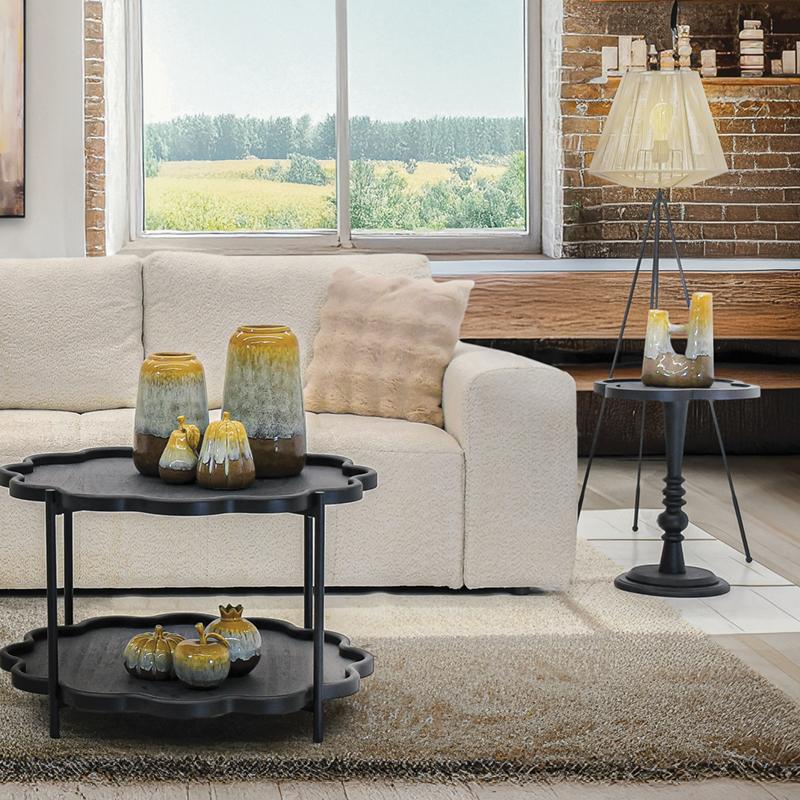 ΚΕΡΑΜΙΚΟ ΒΑΖΟ FL3204 ΚΑΦΕ-ΜΠΕΖ ΧΡΩΜΑ 20x11x26εκ - Image 3