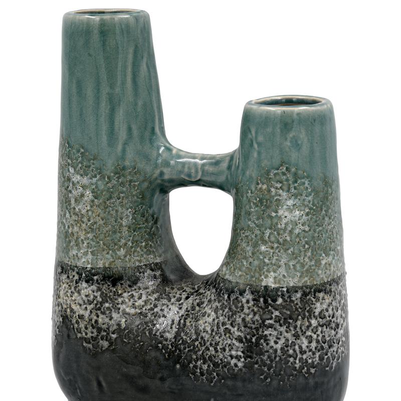 ΚΕΡΑΜΙΚΟ ΒΑΖΟ FL3204 ΠΡΑΣΙΝΟ-ΓΚΡΙ ΧΡΩΜΑ 20x11x26εκ - Image 3