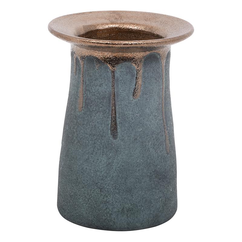 ΚΕΡΑΜΙΚΟ ΒΑΖΟ FL3590 ΜΠΛΕ-ΜΠΡΟΝΖΕ ΧΡΩΜΑ 15x21εκ