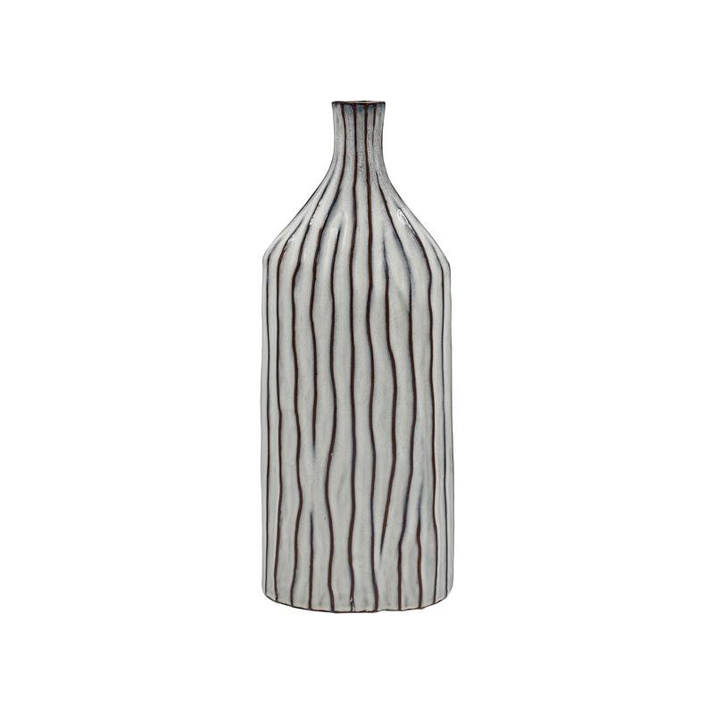 ΚΕΡΑΜΙΚΟ ΒΑΖΟ FL524 ΛΕΥΚΟ-ΓΚΡΙ ΧΡΩΜΑ 18x9x44εκ