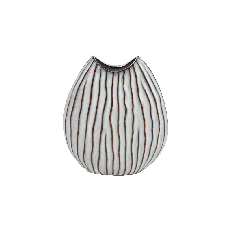 ΚΕΡΑΜΙΚΟ ΒΑΖΟ FL525 ΛΕΥΚΟ-ΓΚΡΙ ΧΡΩΜΑ 21x8x23εκ