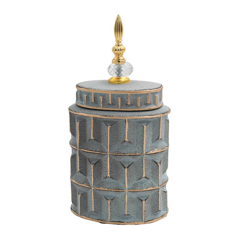 ΚΕΡΑΜΙΚΟ ΒΑΖΟ FL8206 ΣΙΕΛ-ΜΠΡΟΝΖΕ ΧΡΩΜΑ 17x11x23εκ