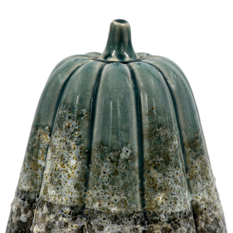 ΚΕΡΑΜΙΚΟ ΔΙΑΚΟΣΜΗΤΙΚΟ Pumpkin ΠΡΑΣΙΝΟ-ΓΚΡΙ ΧΡΩΜΑ 12x16εκ - Image 3