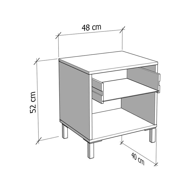ΚΟΜΟΔΙΝΟ ALERIA NO1F ΛΕΥΚΟ ΧΡΩΜΑ 48x40x52εκ - Image 5