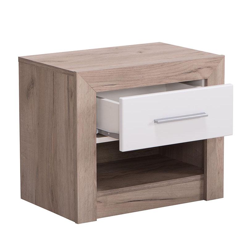 ΚΟΜΟΔΙΝΟ Astor NO1F Grey Oak - Λευκή Λάκα 53x35x46εκ - Image 4