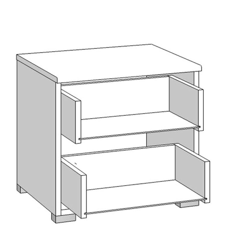 ΚΟΜΟΔΙΝΟ KSANTI NO2F ΛΕΥΚΟ-ΛΕΥΚΗ ΛΑΚΑ 44.5x33.5x42.5εκ - Image 6