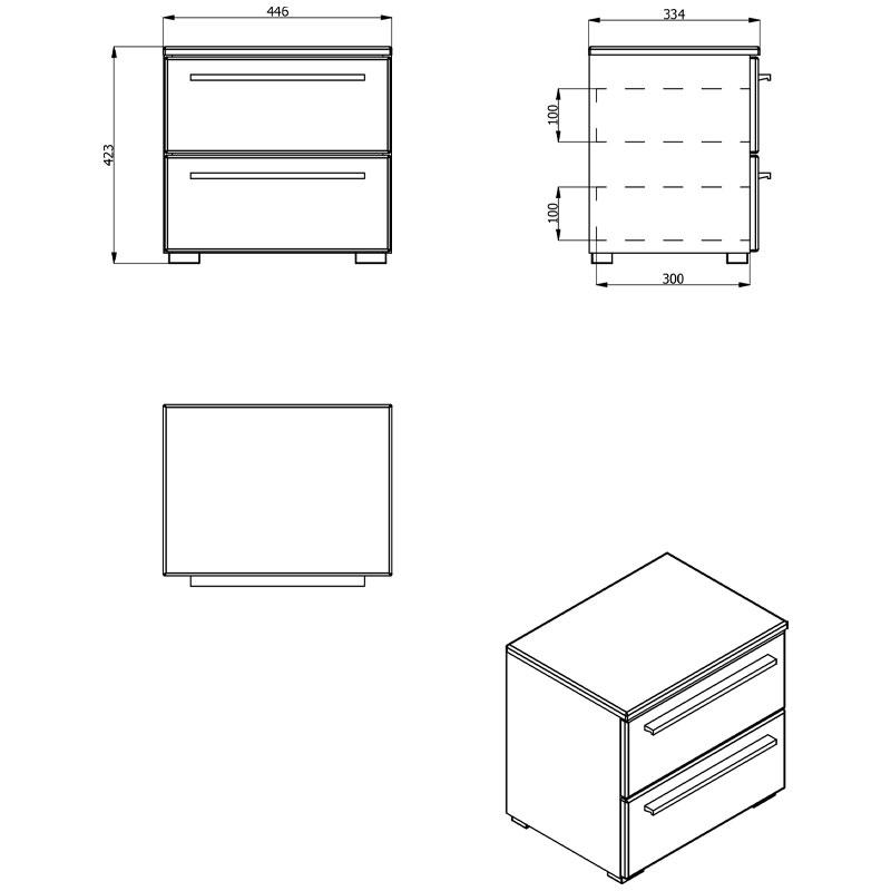 ΚΟΜΟΔΙΝΟ KSANTI NO2F ΛΕΥΚΟ-ΛΕΥΚΗ ΛΑΚΑ 44.5x33.5x42.5εκ - Image 7