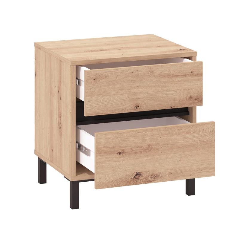 ΚΟΜΟΔΙΝΟ MARRON NO2F ARTISAN OAK/ΜΑΥΡΟ ΜΑΤΤ ΧΡΩΜΑ 48x40x52εκ - Image 4