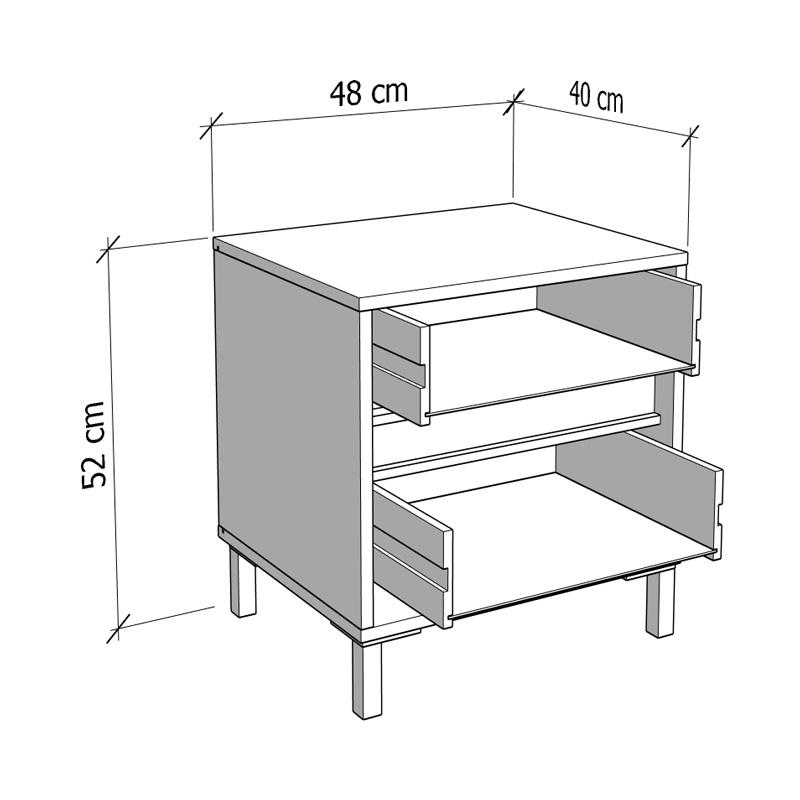 ΚΟΜΟΔΙΝΟ MARRON NO2F ARTISAN OAK/ΜΑΥΡΟ ΜΑΤΤ ΧΡΩΜΑ 48x40x52εκ - Image 6