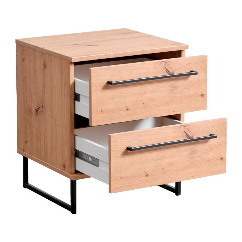 ΚΟΜΟΔΙΝΟ SARDINIA NO2F ARTISAN OAK / ΜΑΥΡΟ 45.5x35x54εκ - Image 4