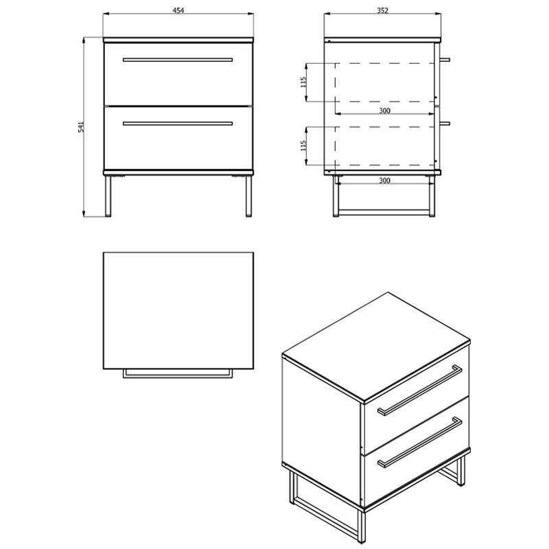 ΚΟΜΟΔΙΝΟ SARDINIA NO2F ARTISAN OAK / ΜΑΥΡΟ 45.5x35x54εκ - Image 6